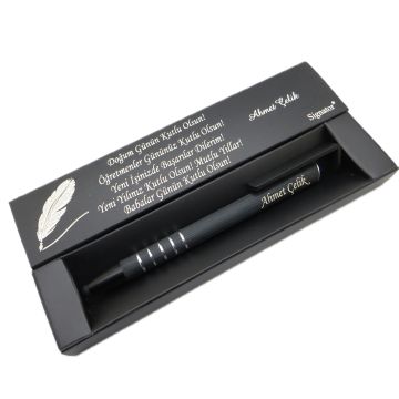 Signator® C470 Telefon Tutacaklı Mat Siyah Tükenmez Kalem | İsme Özel Kalem | Hediyelik Kalem