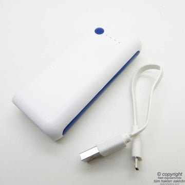 WG-55 Lacivert Kişiye Özel Powerbank 5200mAh/3.7V Fenerli Lithium Ion | İsme Özel Powerbank | Hediyelik Teknoloji Ürünü