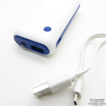WG-55 Lacivert Kişiye Özel Powerbank 5200mAh/3.7V Fenerli Lithium Ion | İsme Özel Powerbank | Hediyelik Teknoloji Ürünü