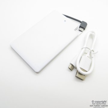 WG-25 Gri Kişiye Özel Powerbank 2500mAh/3.7V Lithium Polymer | İsme Özel Powerbank | Hediyelik Teknoloji Ürünü