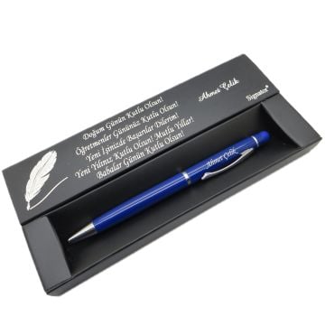 Signator® C480 Mavi Krom Tükenmez Kalem | İsme Özel Kalem | Hediyelik Kalem