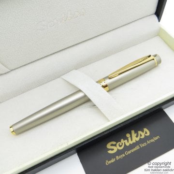 Scrikss 38 Saten Altın Dolma Kalem | Scrikss Kalem | İsme Özel Kalem | Hediyelik Kalem