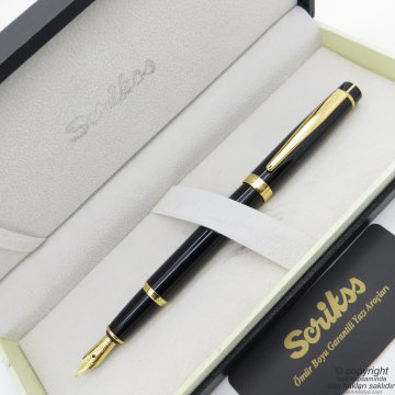 Scrikss 38 Siyah Altın Dolma Kalem | Scrikss Kalem | İsme Özel Kalem | Hediyelik Kalem