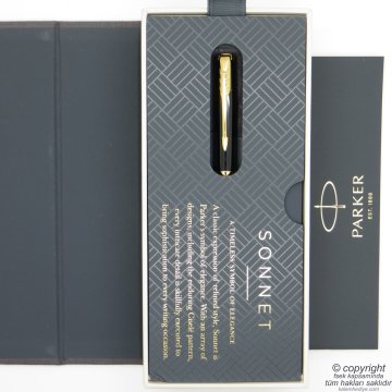 Parker Sonnet Lake Siyah GT Dolma Kalem | Parker Kalem | İsme Özel Kalem | Hediyelik Kalem