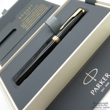 Parker Sonnet Lake Siyah GT Dolma Kalem | Parker Kalem | İsme Özel Kalem | Hediyelik Kalem
