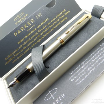 Parker IM Brushed Altın Dolma Kalem | İsme Özel Kalem
