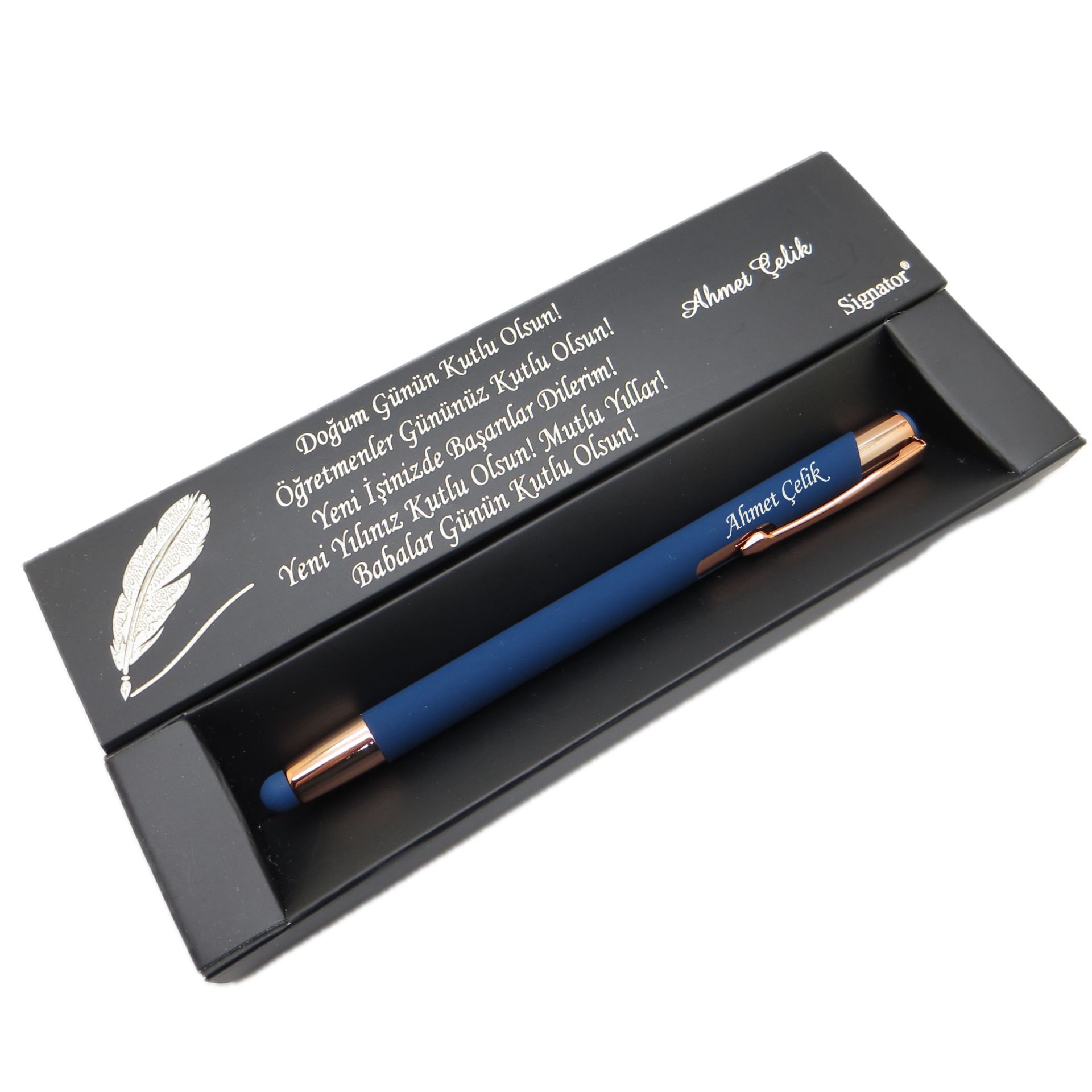 Signator® C491 Lacivert Rose Gold Tükenmez Kalem | İsme Özel Kalem | Hediyelik Kalem