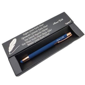 Signator® C491 Lacivert Rose Gold Tükenmez Kalem | İsme Özel Kalem | Hediyelik Kalem