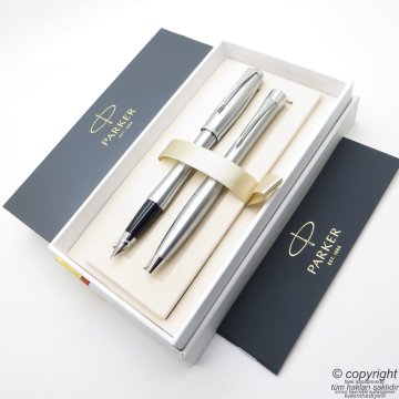 Parker Urban Stainless Steel CT Dolma Kalem + Tükenmez Kalem Set | İsme Özel Kalem | Hediyelik Kalem