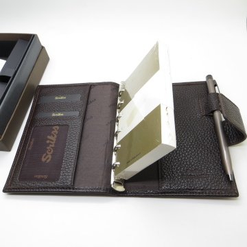 Scrikss Hakiki Deri 15x11 Organizer Flötr Kahve + Touch Kalem | İsme Özel