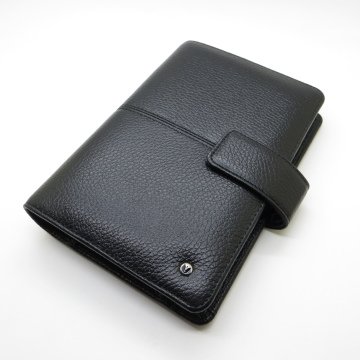 Scrikss Hakiki Deri 20x14 Organizer Flötr Siyah + Kalem | İsme Özel