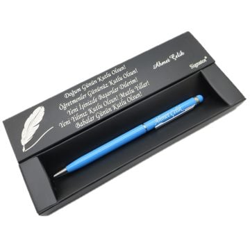 Signator® C504 Slim Sky Krom Tükenmez Kalem | İsme Özel Kalem | Hediyelik Kalem