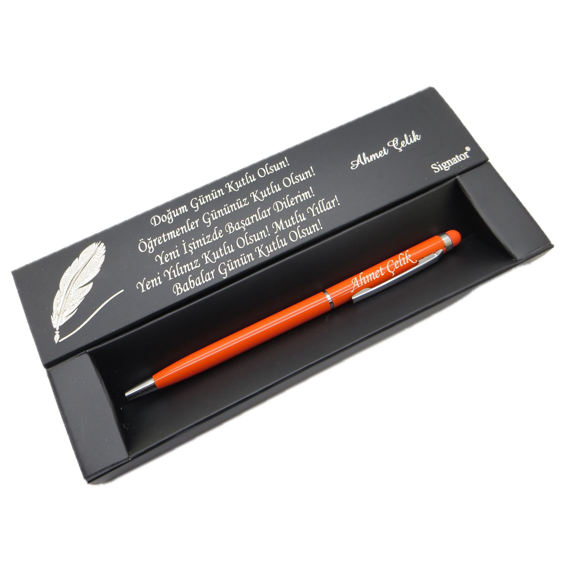 Signator® C505 Slim Mercan Krom Tükenmez Kalem | İsme Özel Kalem | Hediyelik Kalem