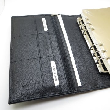 Scrikss Hakiki Deri 24x19 A5 Organizer Flötr Siyah + Kalem | İsme Özel