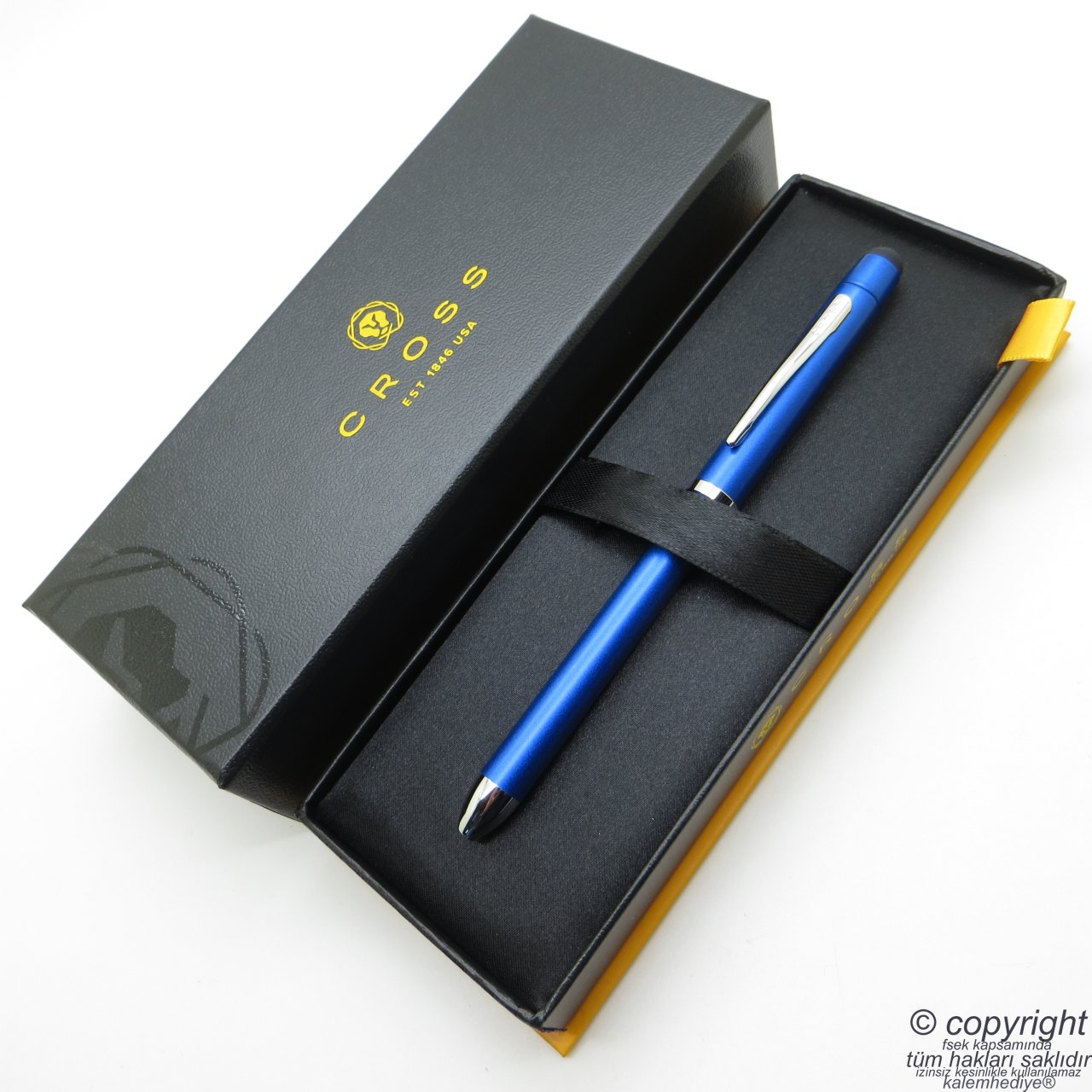 Cross Tech3 Parlak Mavi Krom Multifonksiyon & Stylus Kalem AT0090-8 | Cross Kalem | İsme Özel Kalem