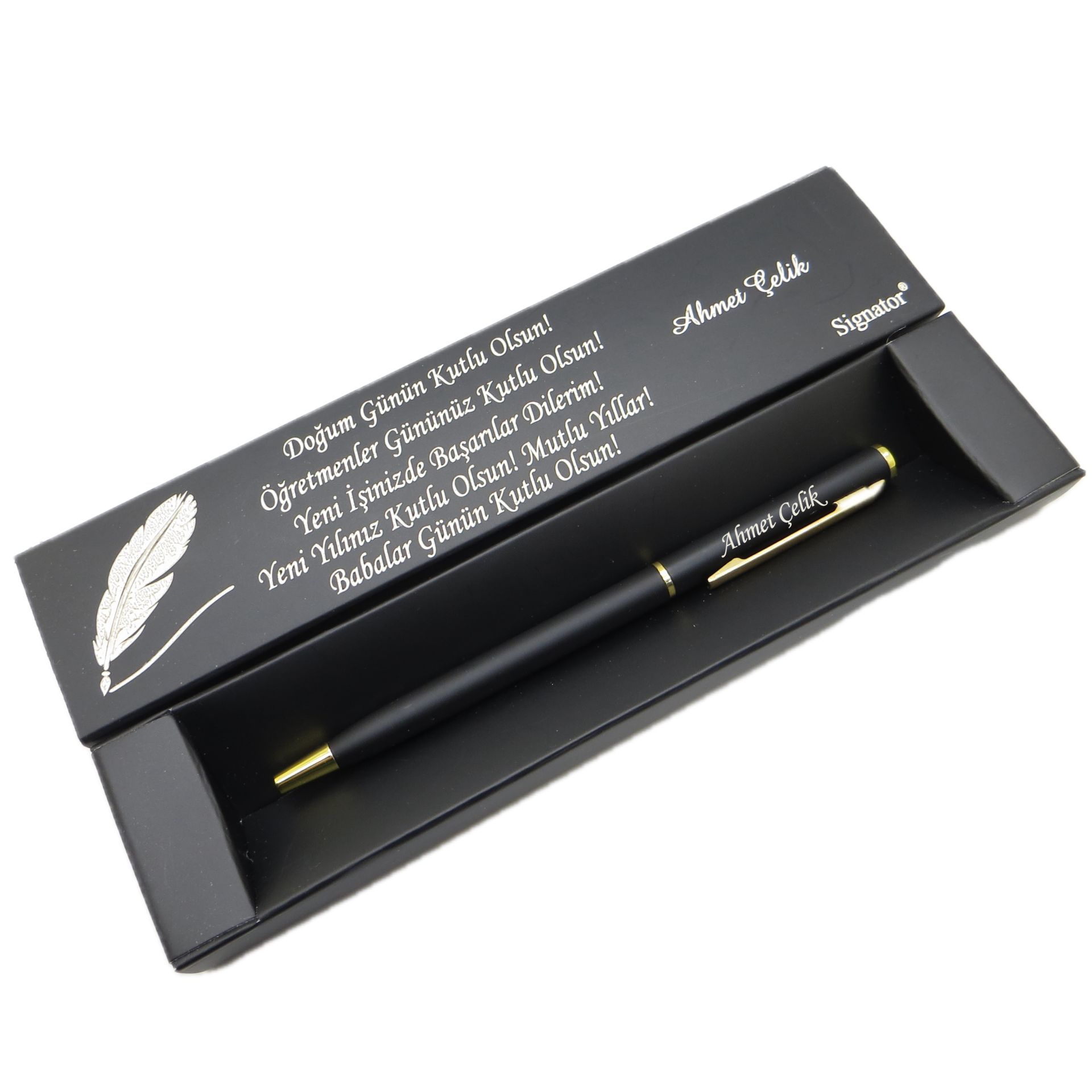 Signator® C515 Slim Siyah Altın Tükenmez Kalem | İsme Özel Kalem | Hediyelik Kalem
