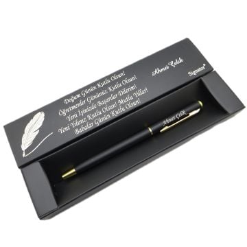 Signator® C515 Slim Siyah Altın Tükenmez Kalem | İsme Özel Kalem | Hediyelik Kalem