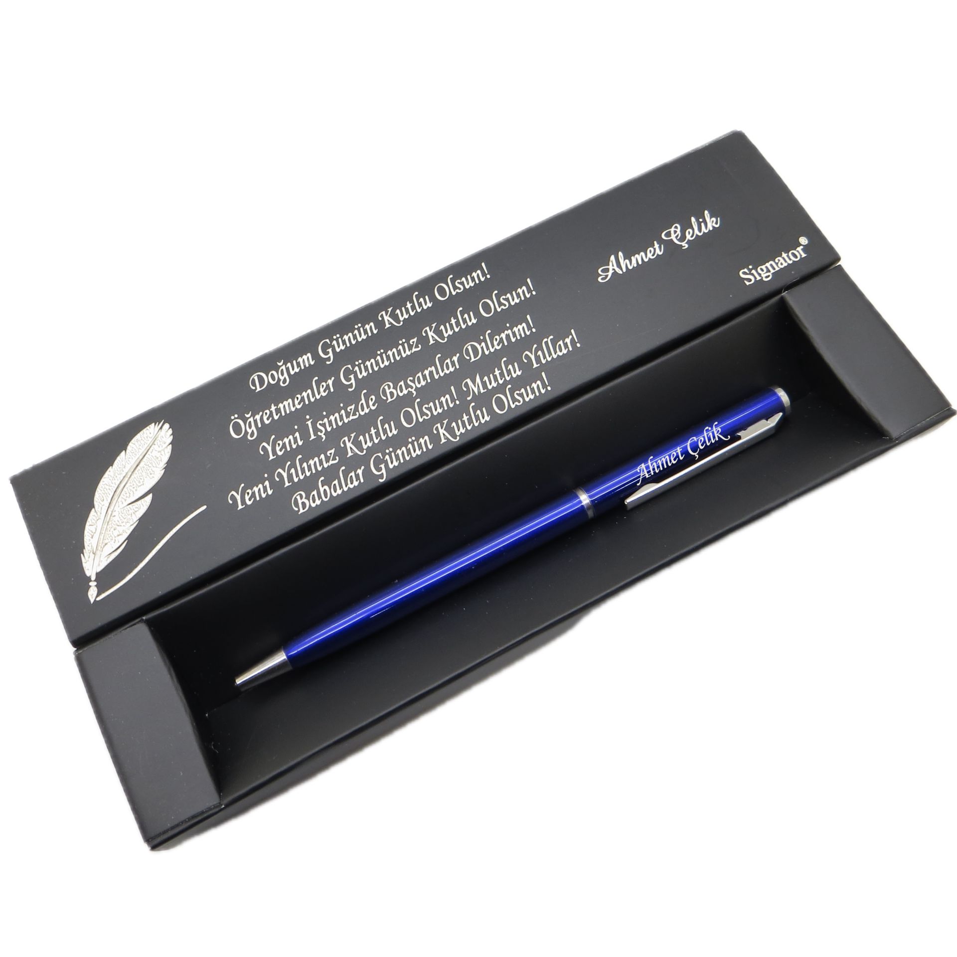 Signator® C520 Slim Mavi Tükenmez Kalem | İsme Özel Kalem | Hediyelik Kalem