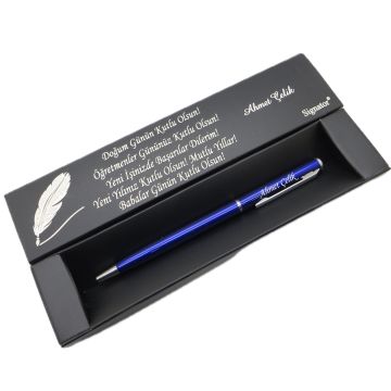 Signator® C520 Slim Mavi Tükenmez Kalem | İsme Özel Kalem | Hediyelik Kalem