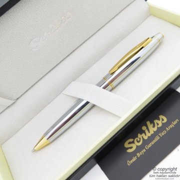 Scrikss 35 Gold Krom Versatil Kalem | Scrikss Kalem | İsme Özel Kalem | Hediyelik Kalem