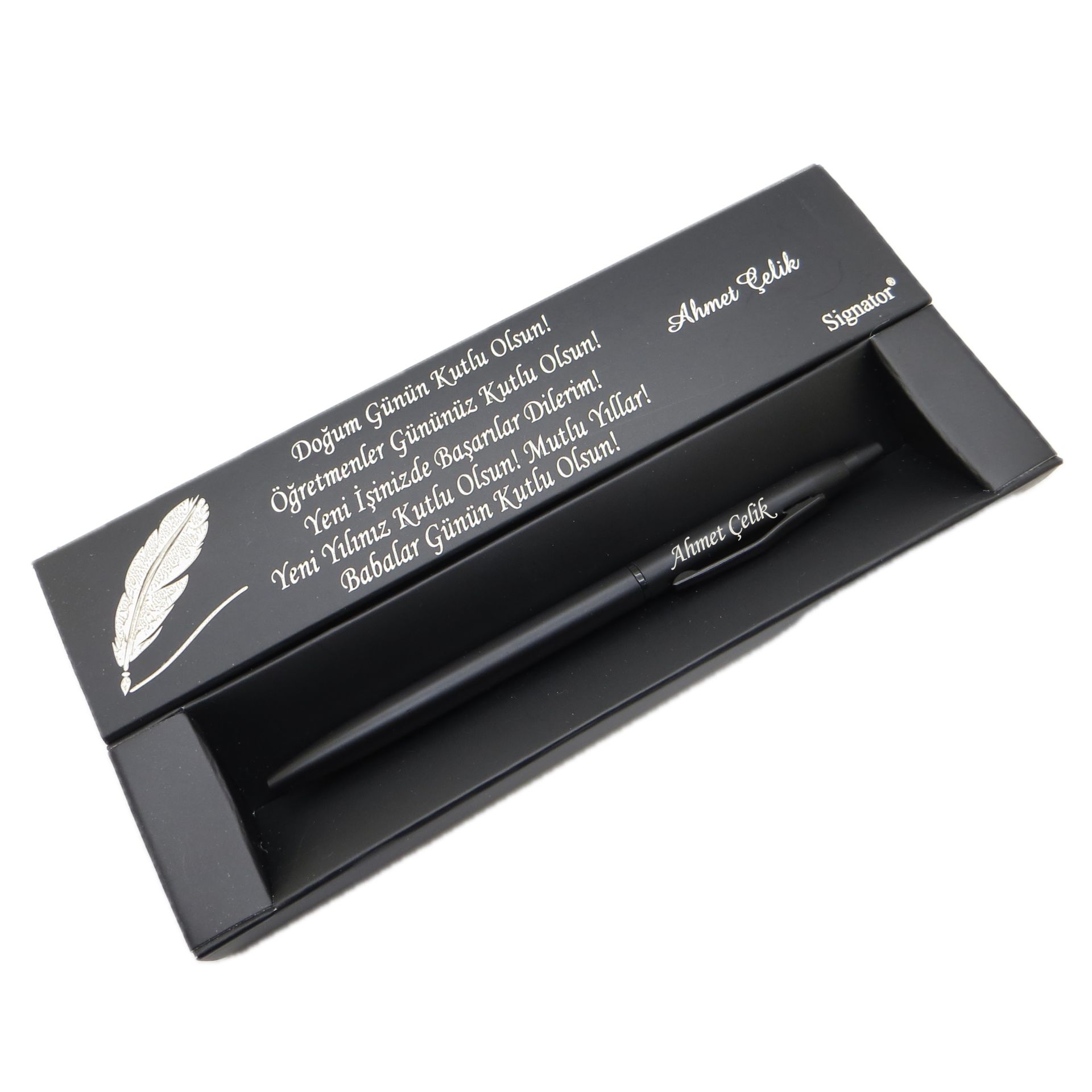 Signator® C527 Slim Mat Siyah Tükenmez Kalem | İsme Özel Kalem | Hediyelik Kalem