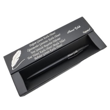 Signator® C527 Slim Mat Siyah Tükenmez Kalem | İsme Özel Kalem | Hediyelik Kalem