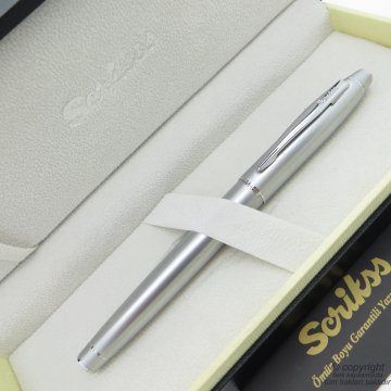 Scrikss 35 Mat Krom Dolma Kalem | Scrikss Kalem | İsme Özel Kalem | Hediyelik Kalem