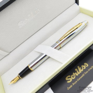 Scrikss 35 Gold Krom Dolma Kalem | Scrikss Kalem | İsme Özel Kalem | Hediyelik Kalem