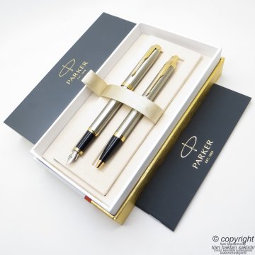 Parker IM Brushed Metal Dolma Kalem + Tükenmez Kalem | İsme Özel Kalem | Hediyelik Kalem