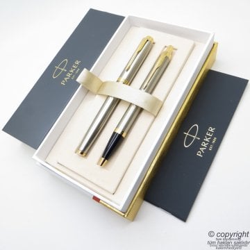 Parker IM Brushed Metal Dolma Kalem + Tükenmez Kalem | İsme Özel Kalem | Hediyelik Kalem