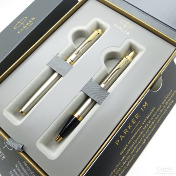 Parker IM Brushed Metal Dolma Kalem + Tükenmez Kalem | İsme Özel Kalem | Hediyelik Kalem