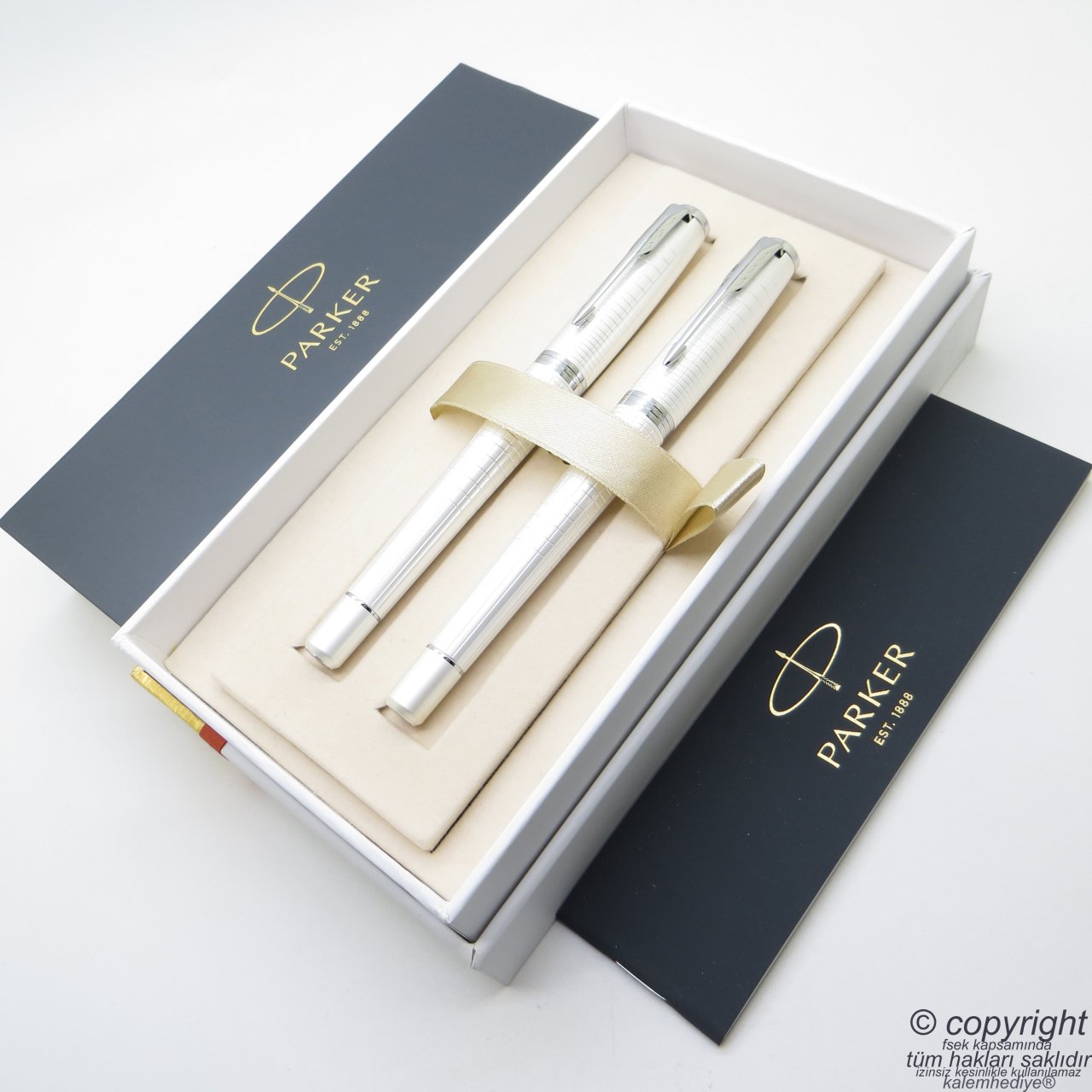 Parker Urban Premium Desenli İnci Metal Dolma Kalem + Roller Kalem Seti | İsme Özel Kalem