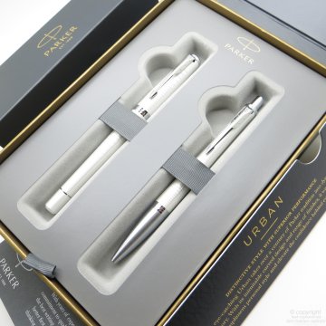 Parker Urban Premium İnci Metal Dolma Kalem + Tükenmez Kalem | İsme Özel Kalem | Hediyelik Kalem