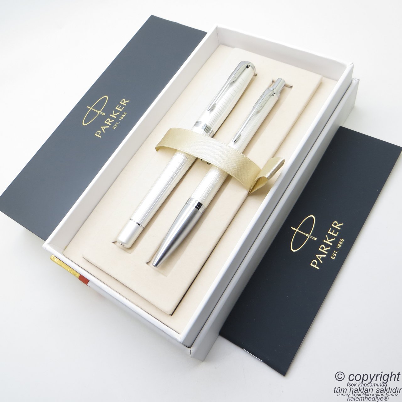 Parker Urban Premium İnci Metal Roller Kalem + Tükenmez Kalem Set | İsme Özel Kalem | Hediyelik Kalem