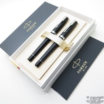 Parker Urban Premium Abanoz Siyah Dolma Kalem + Roller Kalem Seti | İsme Özel Kalem
