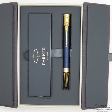 Parker Duofold Prestij Mavi Chevron Tükenmez Kalem | Parker Kalem | İsme Özel Kalem | Hediyelik Kalem