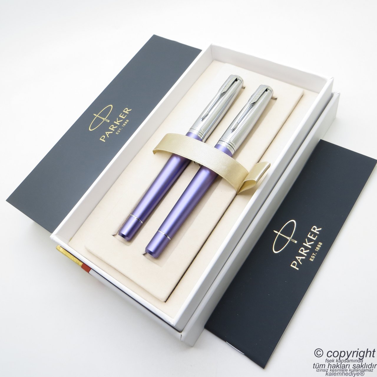 Parker Urban Premium Desenli Eflatun Dolma Kalem + Roller Kalem Seti | İsme Özel Kalem