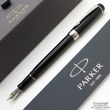 Parker Duofold Siyah CT 18K Altın Uç Dolma Kalem | Parker Kalem | İsme Özel Kalem | Hediyelik Kalem