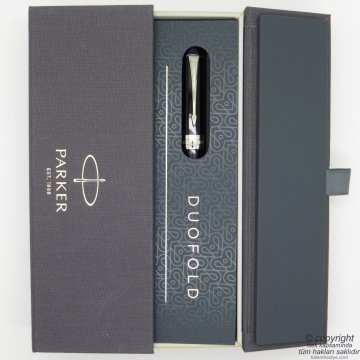 Parker Duofold Siyah CT 18K Altın Uç Dolma Kalem | Parker Kalem | İsme Özel Kalem | Hediyelik Kalem