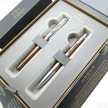 Parker Urban Premium Desenli Bakır Bronz Dolma Kalem + Tükenmez Kalem | İsme Özel Kalem | Hediyelik Kalem