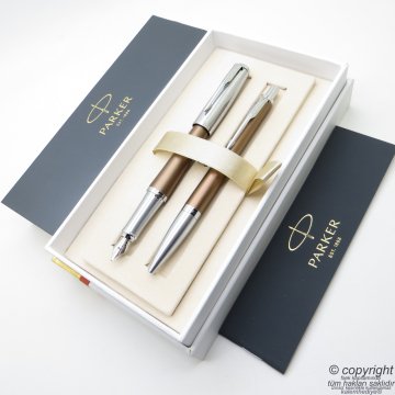 Parker Urban Premium Desenli Bakır Bronz Dolma Kalem + Tükenmez Kalem | İsme Özel Kalem | Hediyelik Kalem
