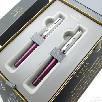 Parker Urban Premium Mürdüm Dolma Kalem + Roller Kalem Seti | İsme Özel Kalem