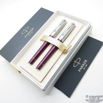 Parker Urban Premium Mürdüm Dolma Kalem + Roller Kalem Seti | İsme Özel Kalem