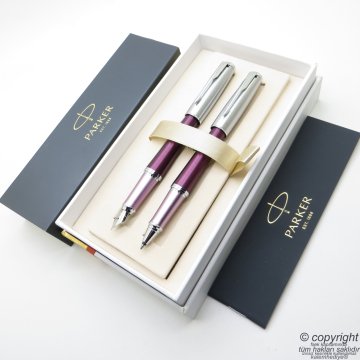 Parker Urban Premium Mürdüm Dolma Kalem + Roller Kalem Seti | İsme Özel Kalem
