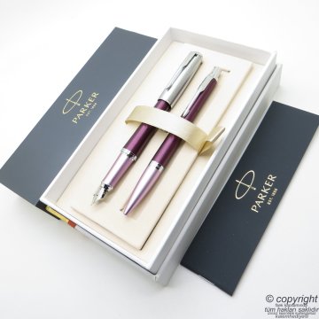 Parker Urban Premium Mürdüm Dolma Kalem + Tükenmez Kalem | İsme Özel Kalem | Hediyelik Kalem