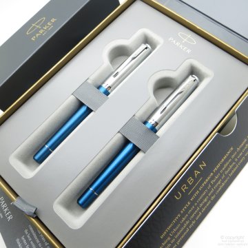 Parker Urban Premium Mavi Dolma Kalem + Roller Kalem Seti | İsme Özel Kalem
