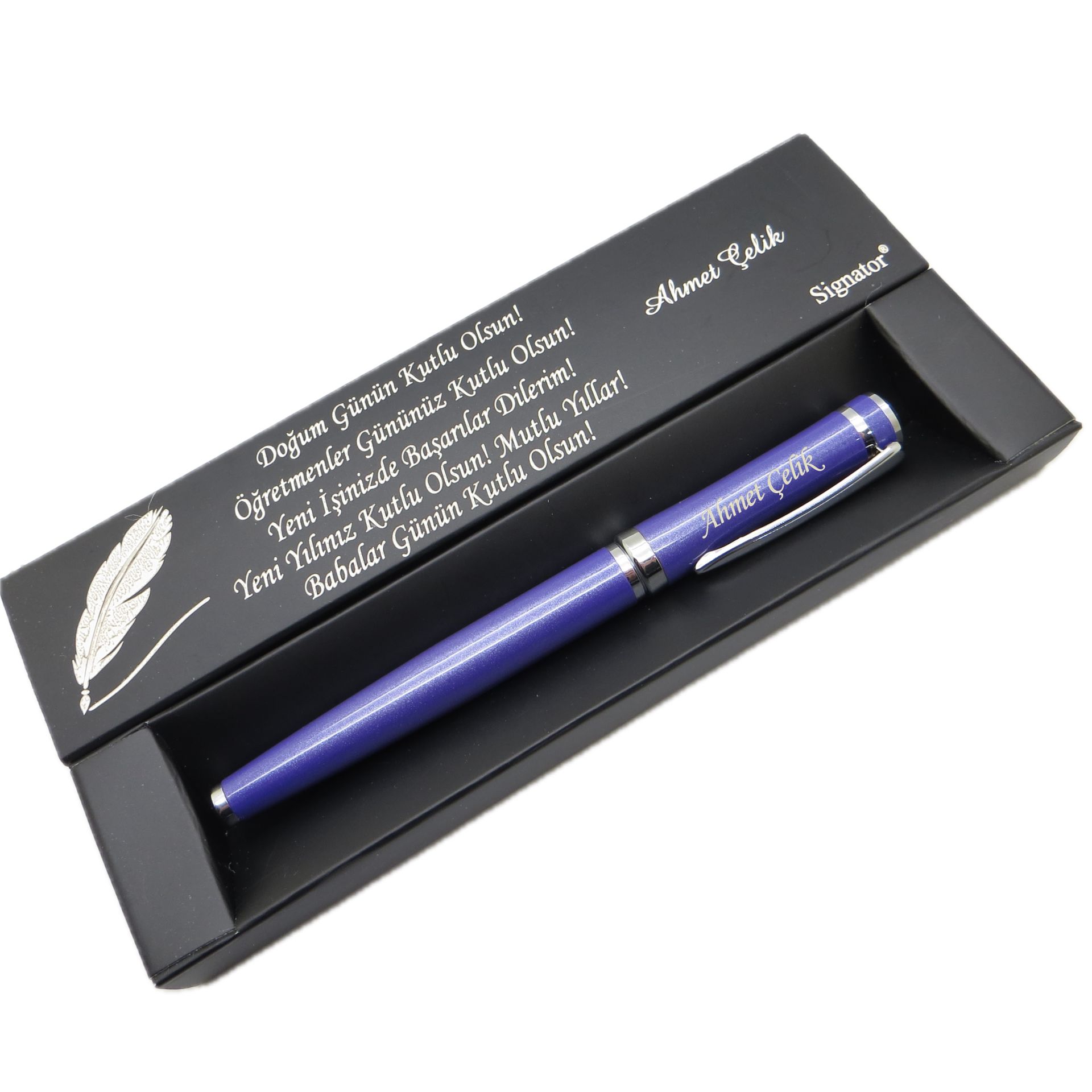 Signator® C562 Simli Mor Roller Kalem | İsme Özel Kalem | Hediyelik Kalem