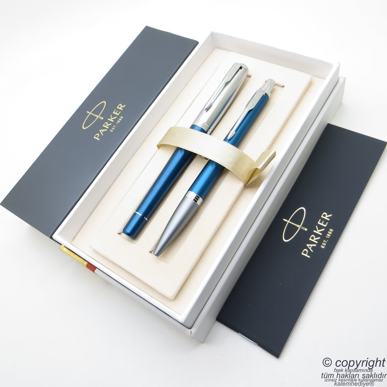 Parker Urban Premium Mavi Dolma Kalem + Tükenmez Kalem | İsme Özel Kalem | Hediyelik Kalem