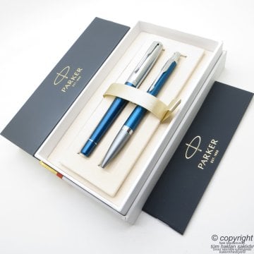 Parker Urban Premium Mavi Dolma Kalem + Tükenmez Kalem | İsme Özel Kalem | Hediyelik Kalem