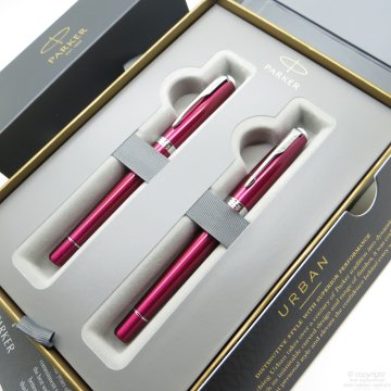 Parker Urban Fuşya Dolma Kalem + Roller Kalem Seti | İsme Özel Kalem